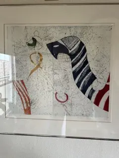 風景画　片岡球子　海　F3. 額付き　手描き　肉筆　　原画 風景画 片岡球子 海 F3. 額付き 手描き 肉筆 原画 - メルカリ