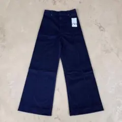 ザラ ZARA テーラードワイドレッグデニム ワイドデニム ブーツカット ブルー