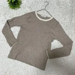 【GLOBAL WORK】 長袖 ニット (M) ベージュ 無地