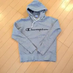 Champion グレー フード付きパーカー M