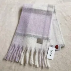 フルラ (FURLA) カラーブロックチェックボリュームマフラー　アルパカ　lA