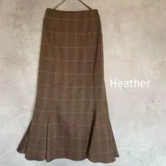 Heatherあいねねマーメイドスカート　ブラウン系チェックFREE