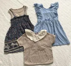 【3点セット】ワンピース　半袖　トップス　花柄　リボン　105〜110cmのサムネイル