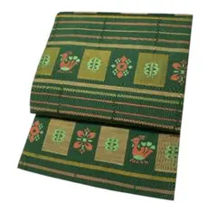 ¨̮⃝ 鳥と花文様 名古屋帯 カジュアル