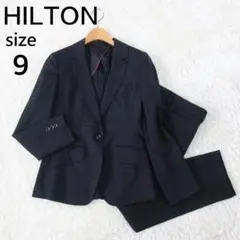 ヒルトン パンツスーツ セットアップ チェック柄 ウール ストレッチ 黒 9のサムネイル