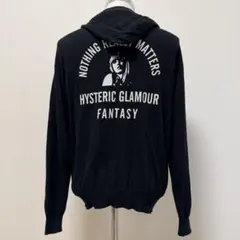 ヒステリックグラマー　パーカー　ジップアップ　ヒスガール　リネン混　ブラック　L