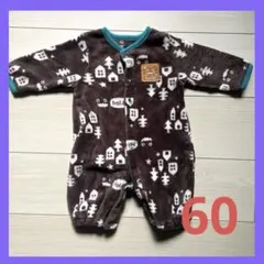 最終お値下げ ダークブラウンロンパース 50-70cm 暖かい生地 分厚い生地