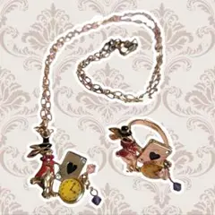 PUTUMAYO うさぎ ネックレス リング ピンクゴールド 不思議の国のアリス