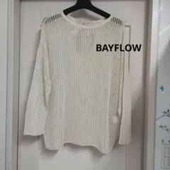 ベイフロー　メッシュニット 長袖 アイボリーのサムネイル