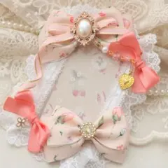 B8サイズハンドメイドトレカケースピーチフラワー