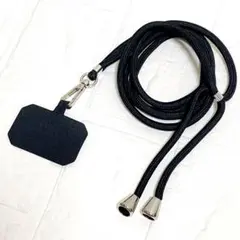 スマホストラップ スマホショルダー ネックストラップ ブラック 長さ調整可能