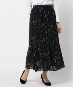 r.p.s フラワーカットドビーパネルスカート 花柄スカート　シアースカートのサムネイル