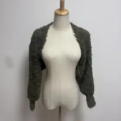 2/28まで新品　ボレロ　オケージョン　緑色カーキ　結婚式参列　お呼ばれドレス