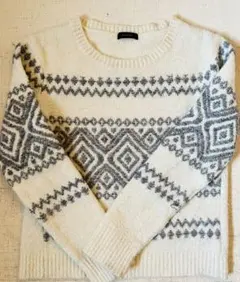 Gabardine K.T ◆アイボリー 幾何学模様 ニット