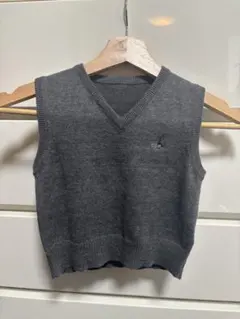 COMME ÇA DU MODE グレー Vネック ベスト　100センチ