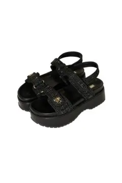 herlipto Trois Tweed Platform Sandals 黒のサムネイル