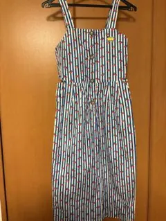 BENETTON ストライプ チェリー柄 ノースリーブワンピース