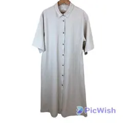 yuw ユウ　ladies レディース　麻混　リネン　シャツ　ワンピース　F