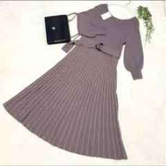 【新品未使用】natural couture ロングニットワンピース　S