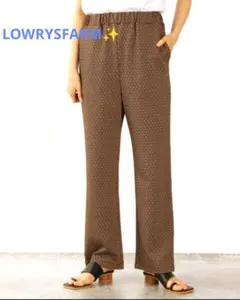 【お値下中】美品✨️LOWRYSFARM✨️パンツ ブラウン ラメ混 FREEサイズ