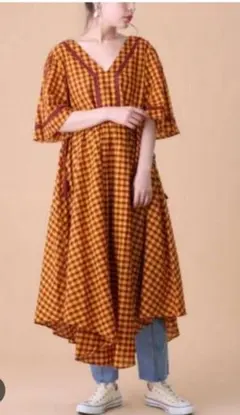美品 ✨Sara mallika サラマリカ ギンガムチェックワンピース - メルカリ