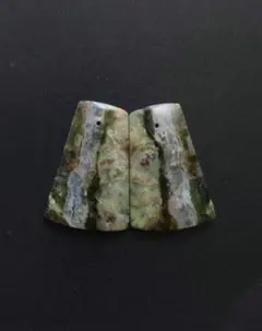 春セール❗️New❗️① クロームカルセドニー ピアス.イヤリング用 ペア