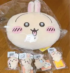 うさぎだらけくじ♡フェイスクッション ウラララ＆ぬいぐるみバッジ セット