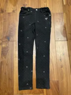 MEZZO PIANO ドット柄裏起毛綿パンツ ジュニア160cm