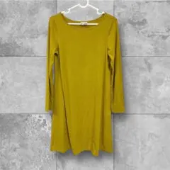 【美品】ホコモモラのマスタード 長袖ワンピース 40
