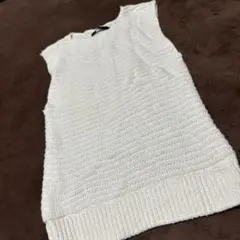 AZUL ホワイト ノースリーブニット S