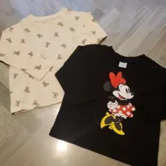 西松屋　ロンT　2枚セット　ミニー　くま　90