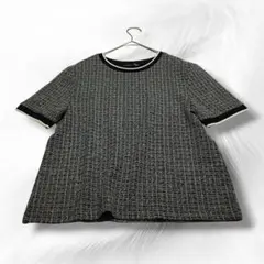 ザラ ZARA テクスチャー トップス 半袖 カットソー ブラック・ホワイト