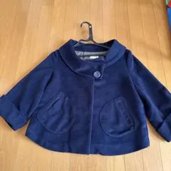 ネイビー ウール混合 コート