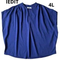 IEDIT イエディット フレンチスリーブワイドプルオーバー ブルー 4L