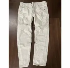 Ungrid ホワイトダメージ加工デニム