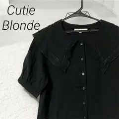 【キューティーブロンド】 半袖　ブラウス　L コットン　フリル　パフスリーブ