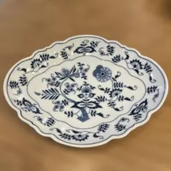 Blue Danube　青と白の花柄 陶磁器 大皿と小皿のセット