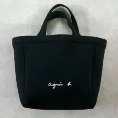 【極美品】agnès b. ネオプレーン　ブラックトートバッグのサムネイル