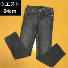 64cm ストレートデニム ジーンズ ネイビー 長ズボン ロングパンツ