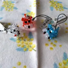 ビーズ　ワンちゃんモチーフ　キーホルダー3点セット