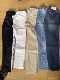 140cm パンツセット（ブラック・ベージュ・デニム）