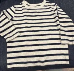 無印良品　ボーダー　長袖Tシャツ　80cm ネイビー　ベージュ
