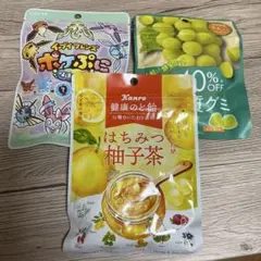 カンロ 健康のど飴 はちみつ柚子茶 80g、グミ2種類セット