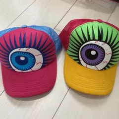 帽子　キャップ　ペアルック　目玉　兄弟