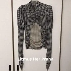 Litmus Her Praha 千鳥柄トップス Litmus Her Praha 千鳥柄トップス - メルカリ