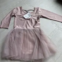 新品　H&M ピンク長袖レオタード・チュールスカート付き120-130cmのサムネイル