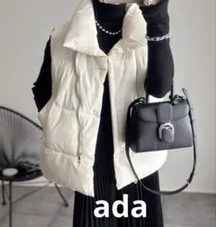 新品　Ada キルティング　中綿　ダウンベスト　白