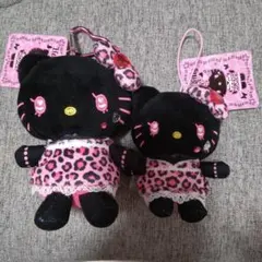 ハローキティ マスコットポーチ ミニマスコット ギャル3 ブラック 2個セット