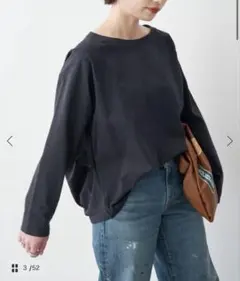 Spick and Span ボートネックバックタックプルオーバー ネイビー