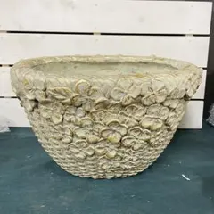 植木鉢 エリーゼバスケットオーバルハイ L アイボリー×ゴールド　＊同梱推奨商品 植木鉢 エリーゼバスケットオーバルハイ L アイボリー×ゴールド ＊同梱